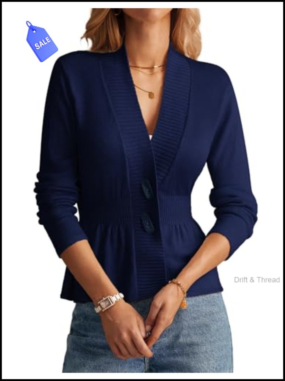 GRACE KARIN Women's Button Down Peplum Cardigan Lightweight Open Front Knit